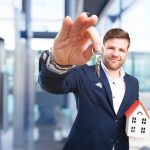 young businessman happy expression